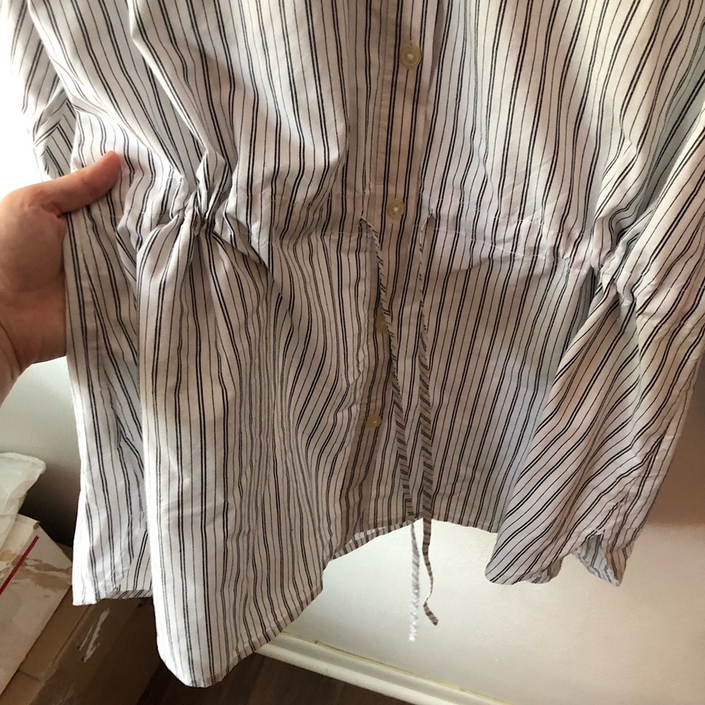 Loft Cotton & Modal Button Up Long Sleeve Tunic Blouse - Picture 4 of 11